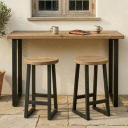 Rackhams Rustic Round Outdoor Bar Stool - thumbnail 3