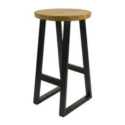 Rackhams Rustic Round Outdoor Bar Stool