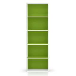 Rackhams 5-Tier Reversible Color Open Shelf Bookcase , White/Green 11055WH/GR - Luxury Wall Decor for Living Room & Bedroom - thumbnail 2