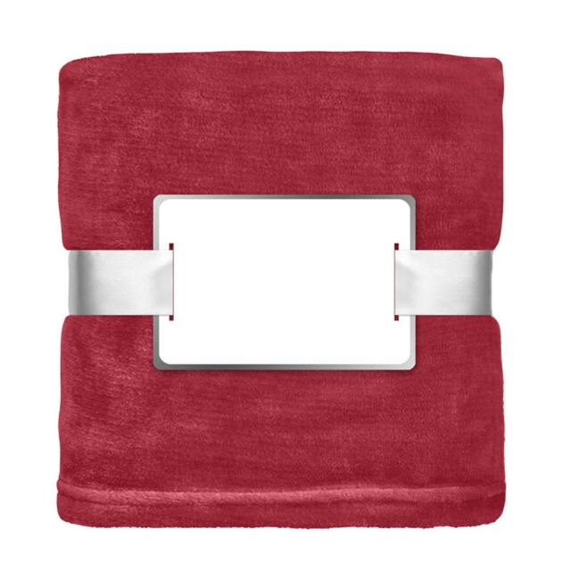 Rackhams Davos Flannel Blanket - Burgundy - One Size - Burgundy - 100% Mixed - image 1