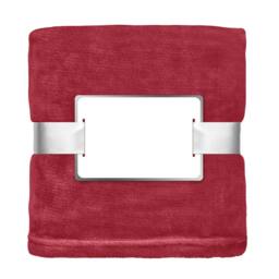 Rackhams Davos Flannel Blanket - Burgundy - One Size - Burgundy - 100% Mixed - thumbnail 1