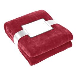 Rackhams Davos Flannel Blanket - Burgundy - One Size - Burgundy - 100% Mixed - thumbnail 3