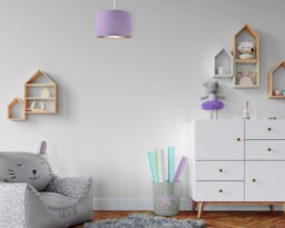 "Rackhams Contemporary Lilac Cotton 10"" Table/Pendant Lampshade with Shiny Silver Inner" - thumbnail 6