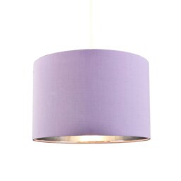"Rackhams Contemporary Lilac Cotton 10"" Table/Pendant Lampshade with Shiny Silver Inner" - thumbnail 2