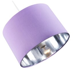 "Rackhams Contemporary Lilac Cotton 10"" Table/Pendant Lampshade with Shiny Silver Inner" - thumbnail 4