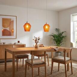Rackhams Modern and Compact Diamond Design Vivid Orange Glass Pendant Shade - thumbnail 6