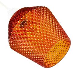 Rackhams Modern and Compact Diamond Design Vivid Orange Glass Pendant Shade - thumbnail 5