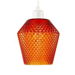 Rackhams Modern and Compact Diamond Design Vivid Orange Glass Pendant Shade - thumbnail 3