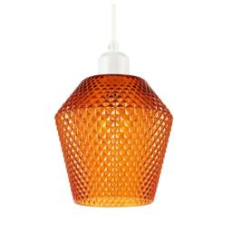 Rackhams Modern and Compact Diamond Design Vivid Orange Glass Pendant Shade - thumbnail 1