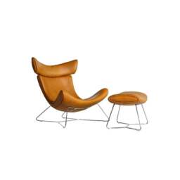 Rackhams Imola Chair And Ottoman, Brown with Frame Base - thumbnail 6