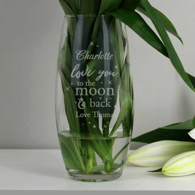 Rackhams Personalised Love You To The Moon and Back Bullet Vase - image 1