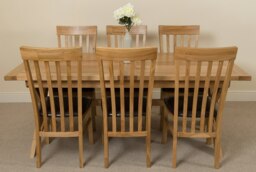 Rackhams Vermont Cross Leg Oak Extending Dining Table with Harvard Oak Chairs - Natural Oak - 8 chairs - thumbnail 3
