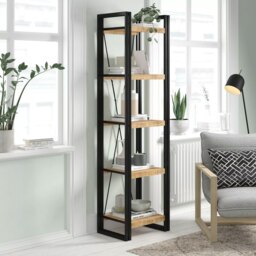 Rackhams Herica Industrial Mintis Narrow Open Bookcase - Wood - 1 - 55X40X200 CM  (LXDXH)