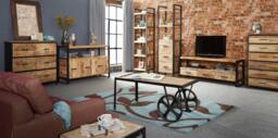Rackhams Herica Industrial Mintis Narrow Open Bookcase - Wood - 1 - 55X40X200 CM  (LXDXH) - thumbnail 4