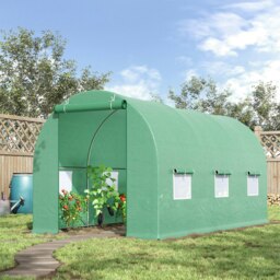 Rackhams Polytunnel Walk In Green House w/ PE Cover, 4.5 x 2 x 2m - thumbnail 3