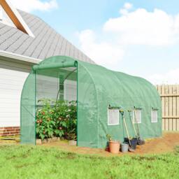 Rackhams Polytunnel Walk In Green House w/ PE Cover, 4.5 x 2 x 2m