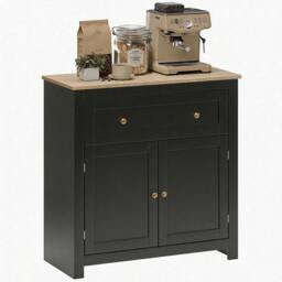 Rackhams Sideboard, Kitchen Storage Cabinet w/ Adjustable Shelf, Drawer - Cream white - thumbnail 3