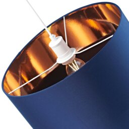 Rackhams Designer Midnight Blue Cotton Double Tier Ceiling Shade with Shiny Copper Inner - thumbnail 4