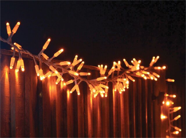 Rackhams Cluster Lights White Rubber IP65 5m /250 LED Copper Gold - image 1