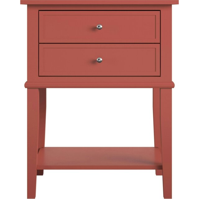 Rackhams Franklin Accent Table with 2 Drawers Terracotta - Red - image 1