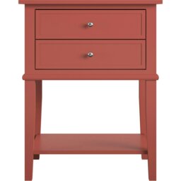 Rackhams Franklin Accent Table with 2 Drawers Terracotta - Red - thumbnail 1