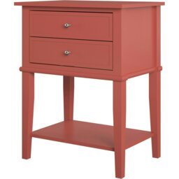 Rackhams Franklin Accent Table with 2 Drawers Terracotta - Red - thumbnail 2