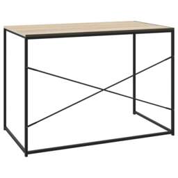 Rackhams Computer Desk Black and Oak 110x60x70 cm Engineered Wood - thumbnail 5