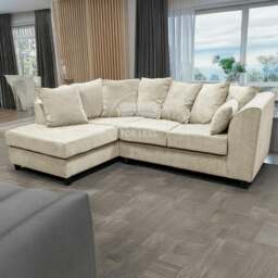 Rackhams Casper Chenille Fabric Corner Sofa - Grey - Left Hand Facing - thumbnail 3