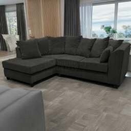 Rackhams Casper Chenille Fabric Corner Sofa - Grey - Left Hand Facing - thumbnail 5
