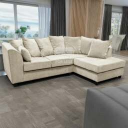 Rackhams Casper Chenille Fabric Corner Sofa - Grey - Left Hand Facing - thumbnail 4