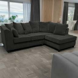Rackhams Casper Chenille Fabric Corner Sofa - Grey - Left Hand Facing - thumbnail 6