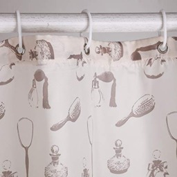 Rackhams Polyester Fabric Shower Mould and Mildew Resistant Curtain with Metal Button Hole Bathroom Accessories, Waterproof - Cream, 180x180 cm - thumbnail 3