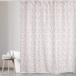 Rackhams Polyester Fabric Shower Mould and Mildew Resistant Curtain with Metal Button Hole Bathroom Accessories, Waterproof - Cream, 180x180 cm