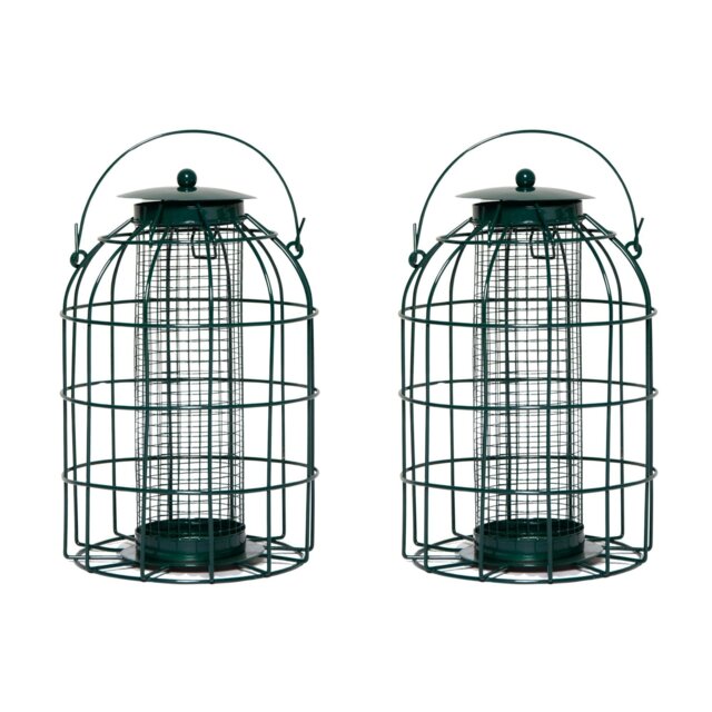 Rackhams Pack of 2 Wild Bird Hanging Nut Feeder with Squirrel Guard - image 1