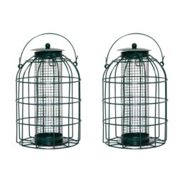 Rackhams Pack of 2 Wild Bird Hanging Nut Feeder with Squirrel Guard