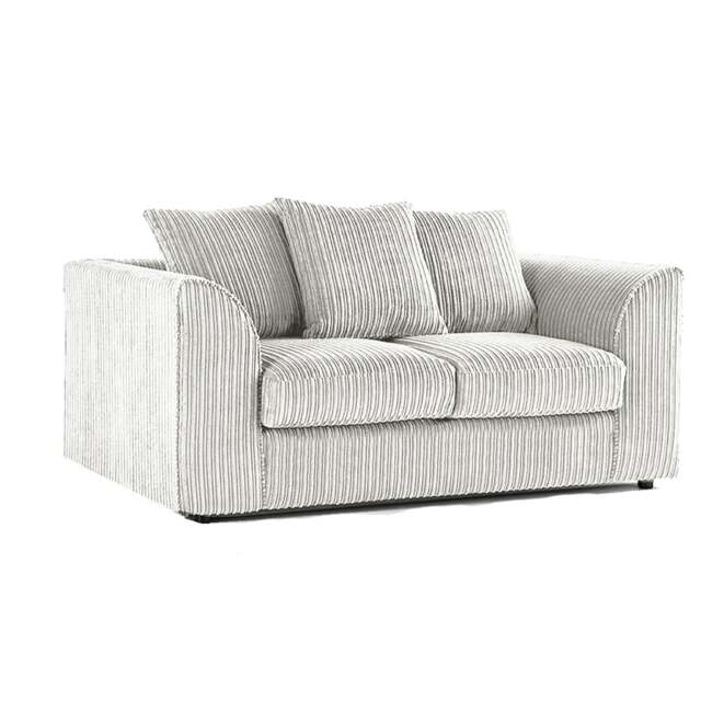 Rackhams Luxor Full Jumbo Cord 2 Seater - Scatter Back - Silver - image 1