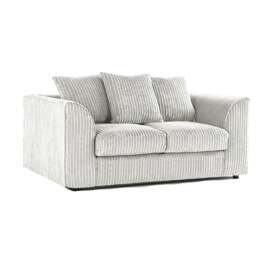 Rackhams Luxor Full Jumbo Cord 2 Seater - Scatter Back - Silver