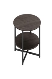 Rackhams Walnut Colored Small Round Coffee Table with 2 Tier - Walnut - thumbnail 3