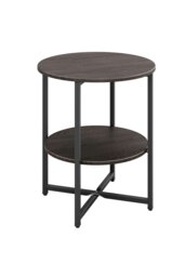 Rackhams Walnut Colored Small Round Coffee Table with 2 Tier - Walnut - thumbnail 2