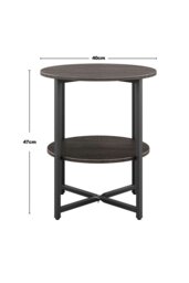 Rackhams Walnut Colored Small Round Coffee Table with 2 Tier - Walnut - thumbnail 6
