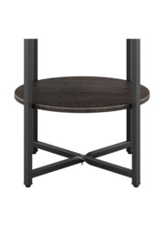 Rackhams Walnut Colored Small Round Coffee Table with 2 Tier - Walnut - thumbnail 5