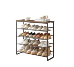 Rackhams 5-Tier Adjustable Shoe Rack - Shoe Organizer for Entryway - thumbnail 4