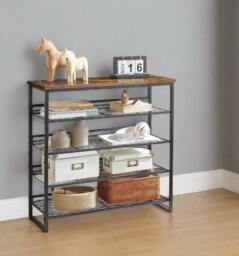 Rackhams 5-Tier Adjustable Shoe Rack - Shoe Organizer for Entryway - thumbnail 6