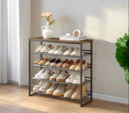 Rackhams 5-Tier Adjustable Shoe Rack - Shoe Organizer for Entryway - thumbnail 1