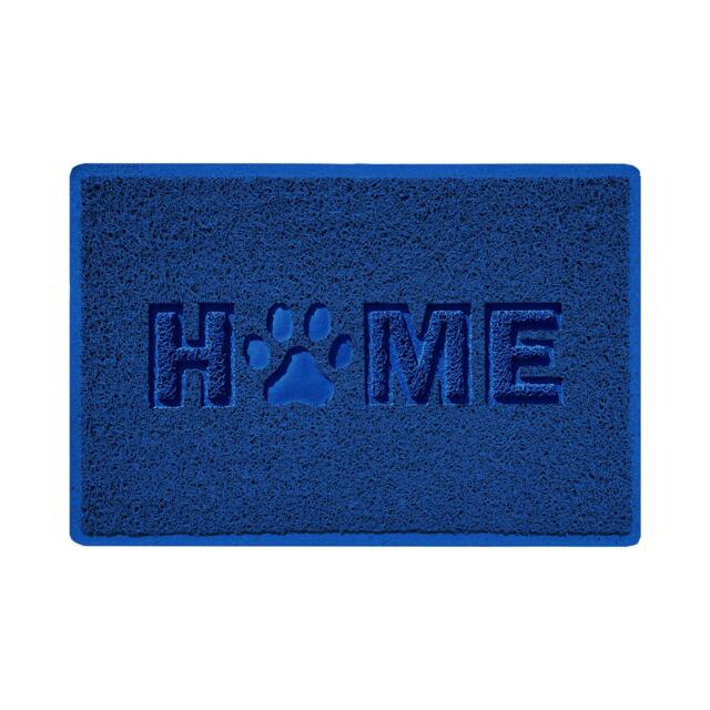 Rackhams Embossed Home Paw Spaghetti Indoor Doormat - Blue - 60cm x 40cm