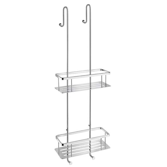 Rackhams Polished Chrome Hanging Double Shower Basket - image 1