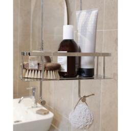 Rackhams Polished Chrome Hanging Double Shower Basket - thumbnail 3