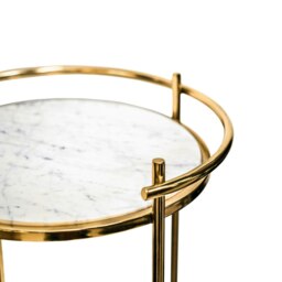 Rackhams Opulence Set of 2 Nested Side Tables Marble/Gold - thumbnail 3