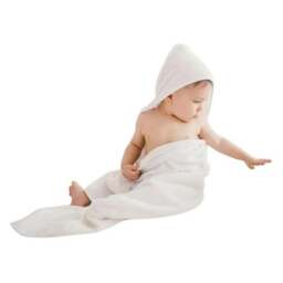 Rackhams Baby Hugme Cotton Hooded Towel - White - One Size - White - thumbnail 5