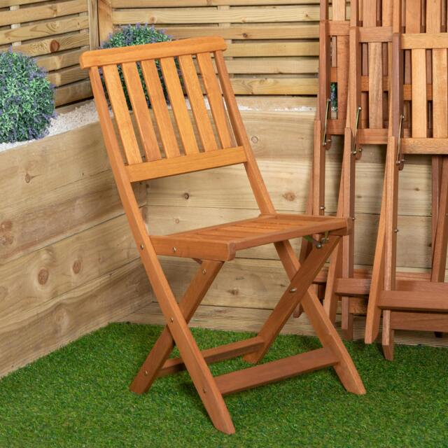 Rackhams Set of 4 Bowness Outdoor Garden Patio Wooden Folding Chairs - image 1